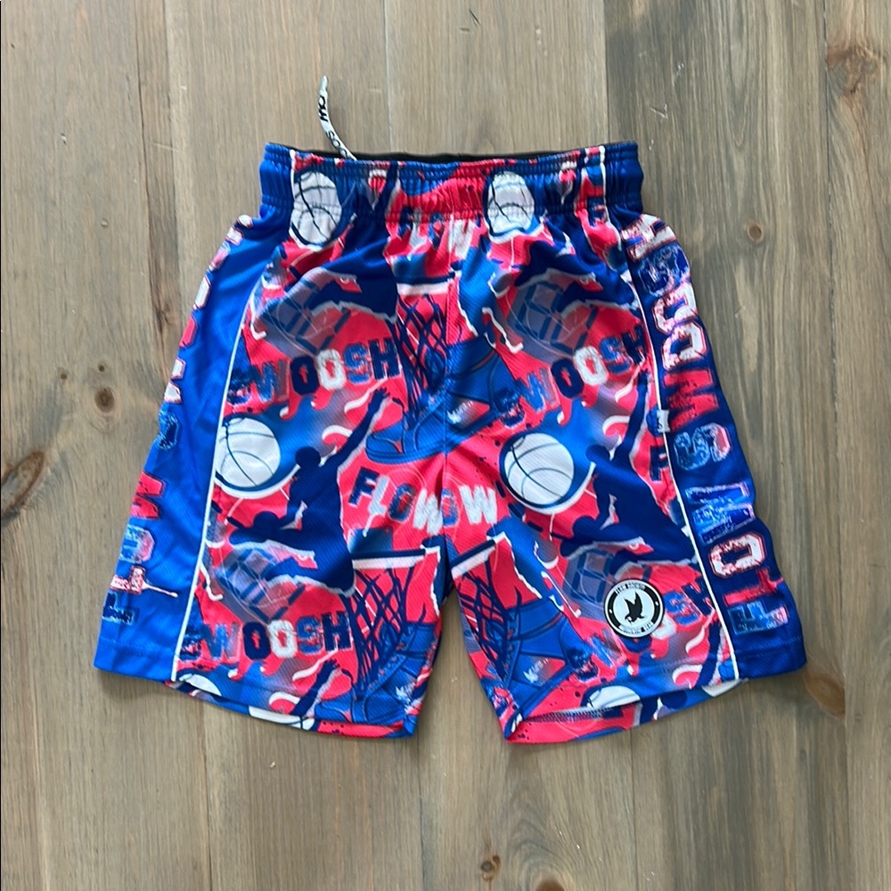 [NWOT] Flow Society Basketball Blue Red Boys Athletic Shorts